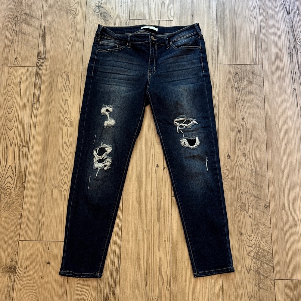 KanCan Blue Skinny Distressed Jeans